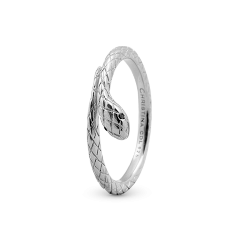Prsteň - Diamond Snake, silver 2