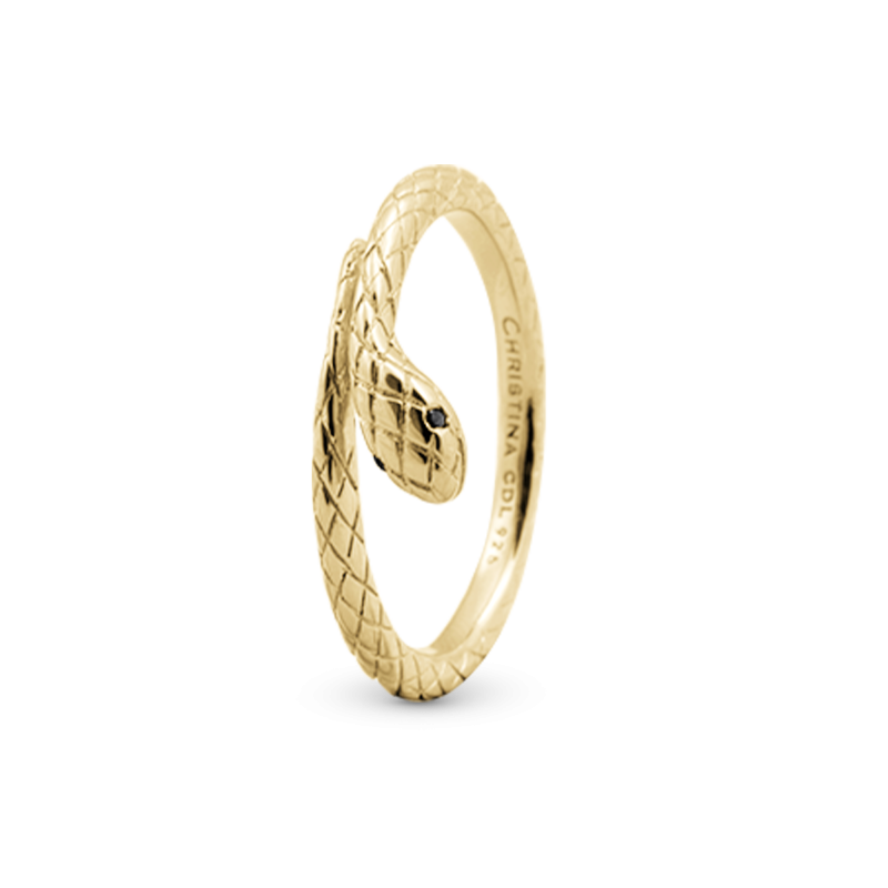 Prsteň - Diamond Snake, goldpl. 2