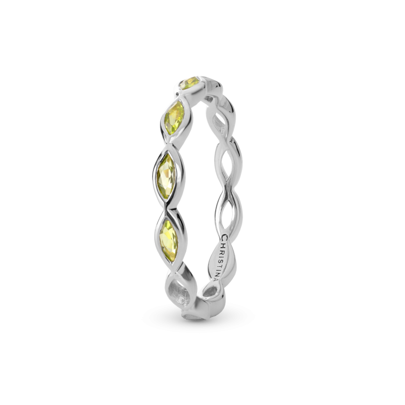 Prsteň - Eternity Peridot, silver, 2
