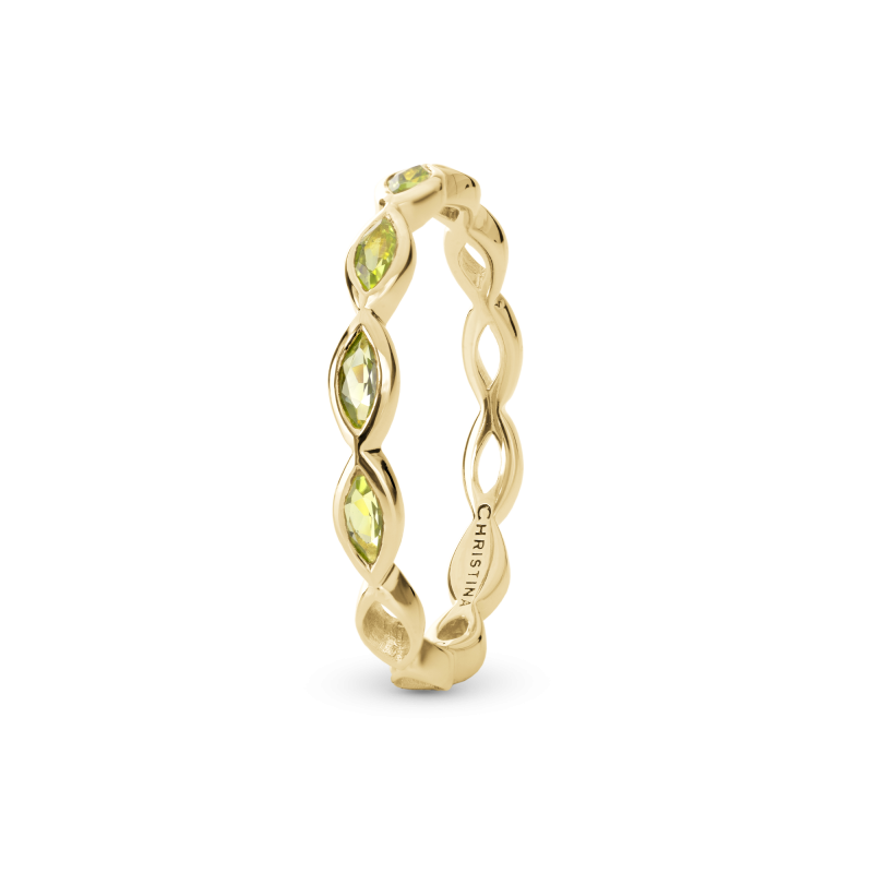 Prsteň - Eternity Peridot, goldpl. 2