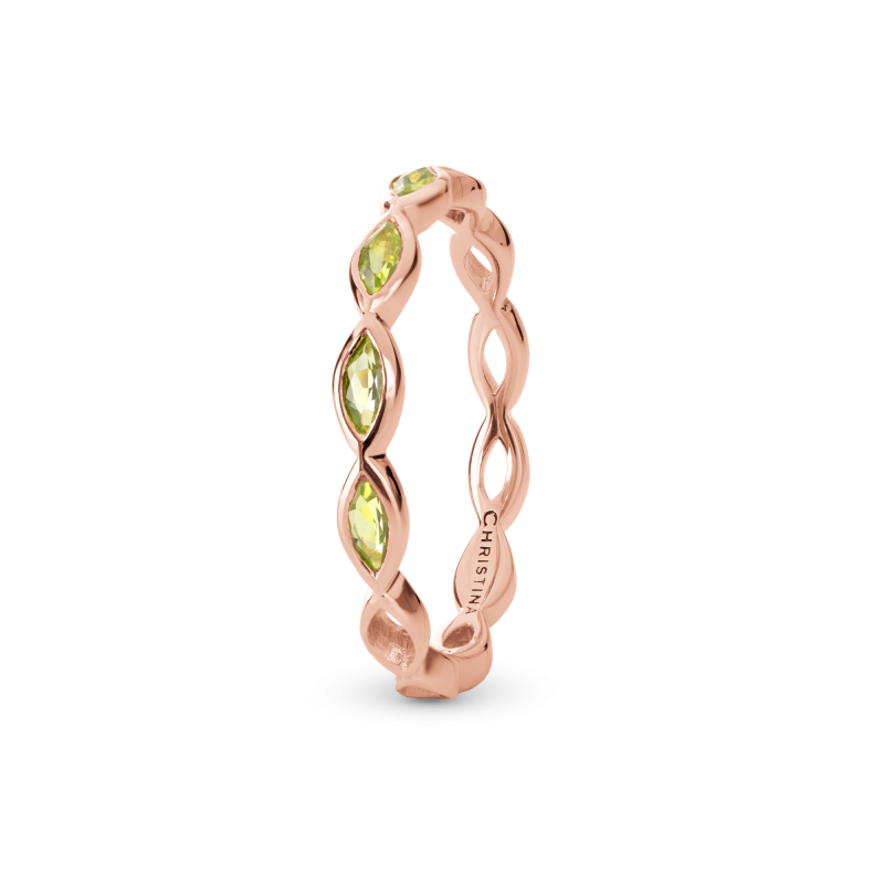 Prsteň - Eternity Peridot, rose goldpl. 2
