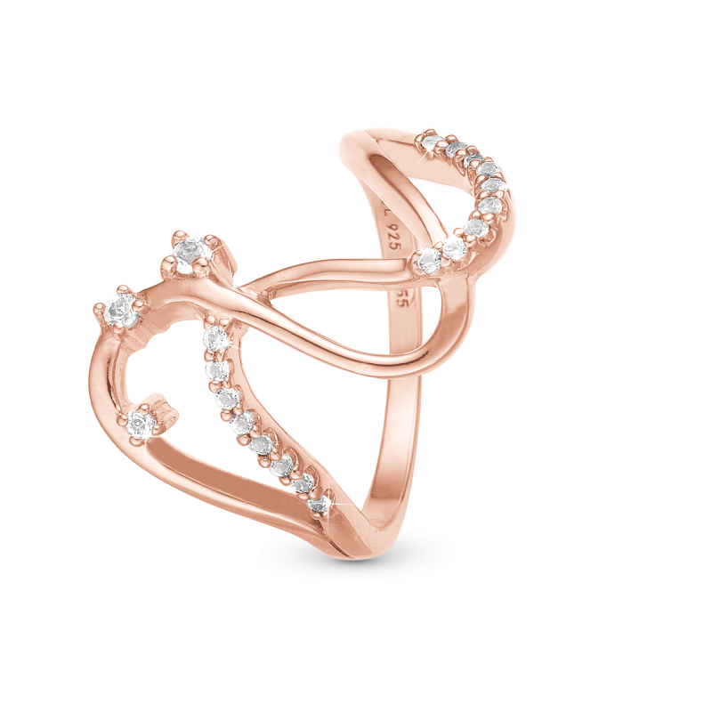 Prsteň - Love Energy, rose goldpl silver 2