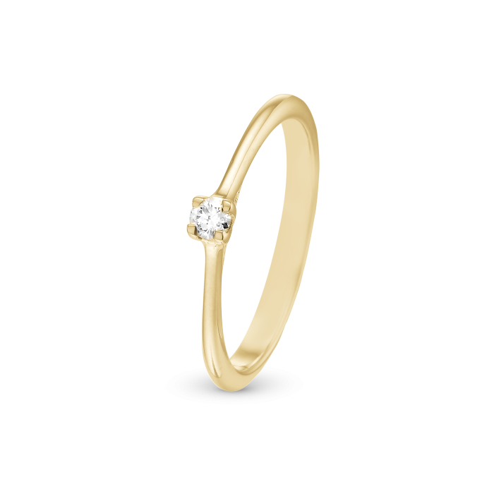 Pozlátený Strieborný prsteň Christina Labgrown diamond 0,10ct 2