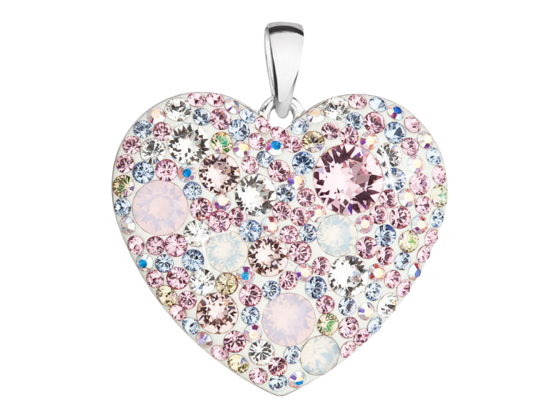 Strieborný prívesok s krištáľmi Swarovski srdce MAGIC ROSE 34243.3 2