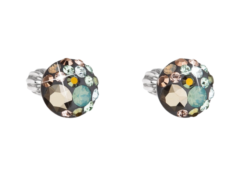 Strieborné náušnice kôstky Swarovski mix 31336.4 chameleon 2