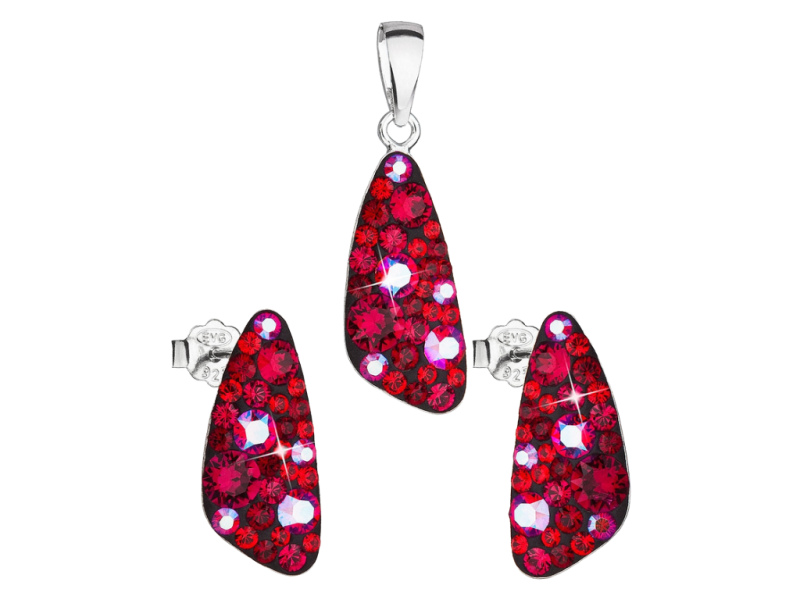 Sada šperkov s krištáľmi Swarovski náušnice a prívesok modrý 39167.3 cherry 2