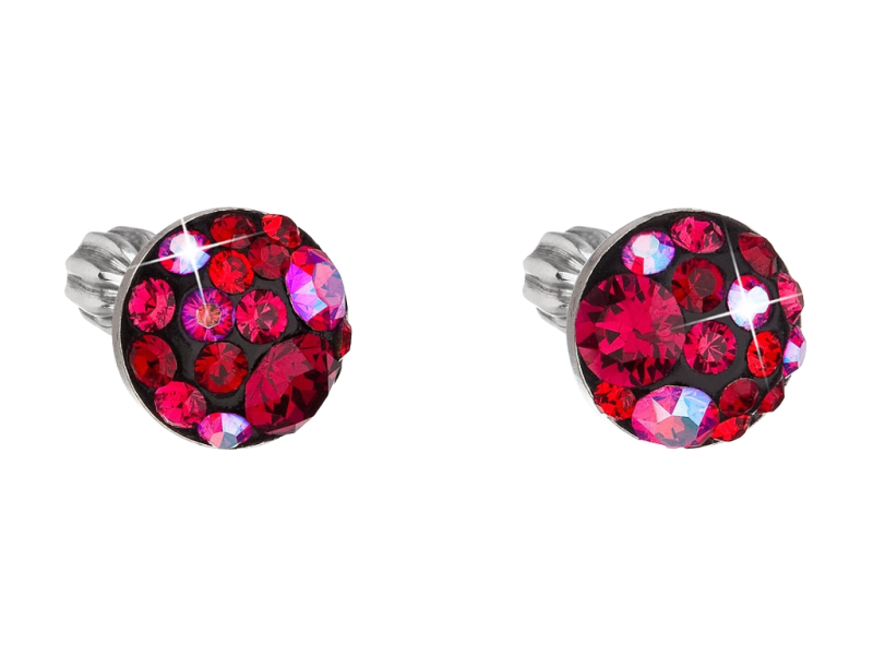 Strieborné náušnice kôstky Swarovski 31336.3 cherry 2