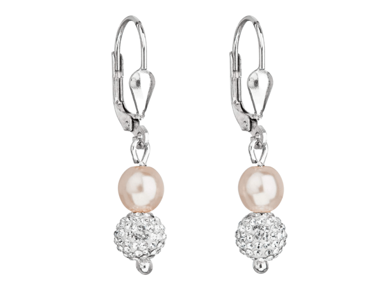 Strieborné náušnice visiace s krištáľmi Preciosa 31244.3 Rosaline 2