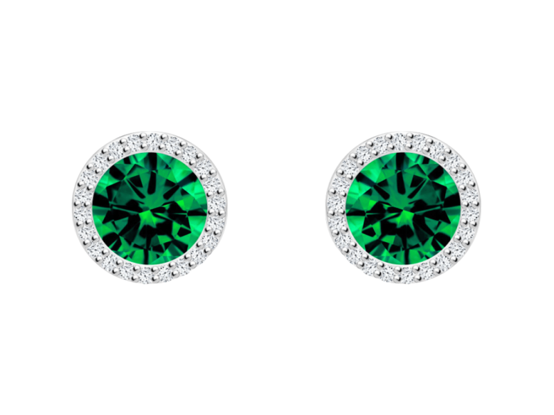 Strieborné náušnice Preciosa Emerald 5269 66 2