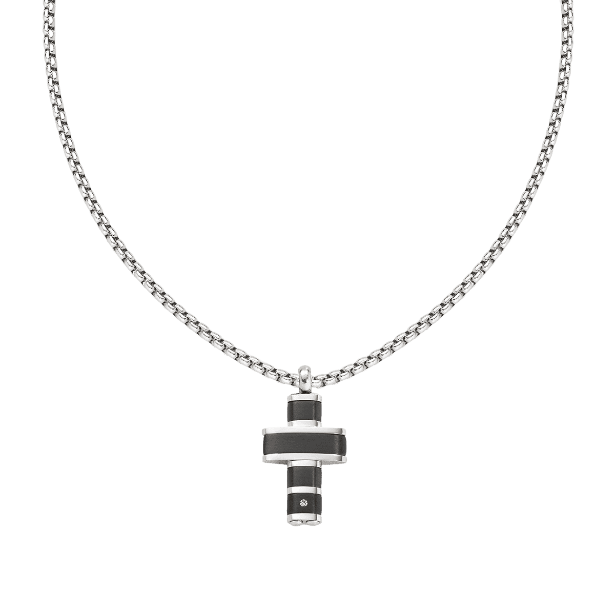 Pánsky náhrdelník s krížikom z ocele so zirkónom ACCL106 2
