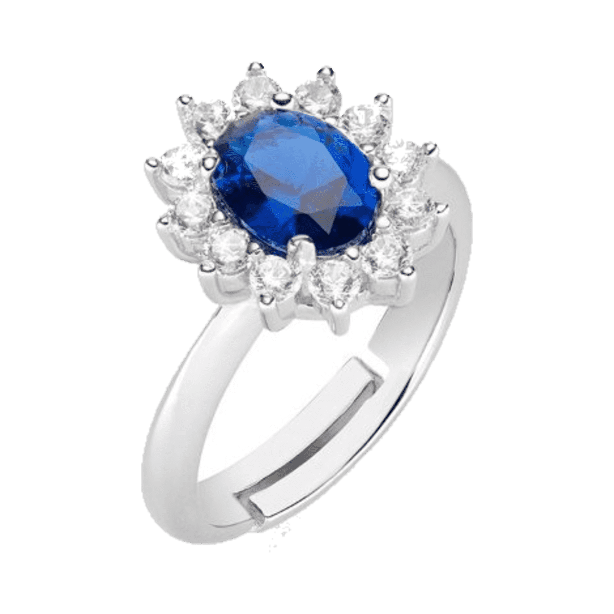 Strieborný prsteň AMEN Royal Lady Blue s modrým zirkónom ANLDGBBBL3 2