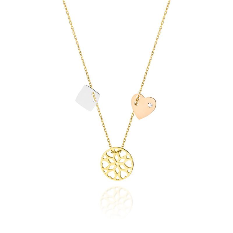 C048 náhrdelník s diamantmi žlté zlato Au 585/1000 2