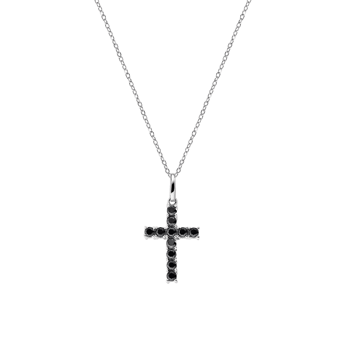 Dámsky náhrdelník AMEN s krížom s čiernymi zirkónmi CRBN02 2