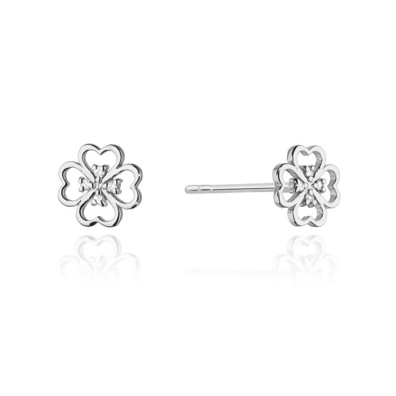 CK008 náušnice s diamantmi, biele zlato Au 585/1000 2