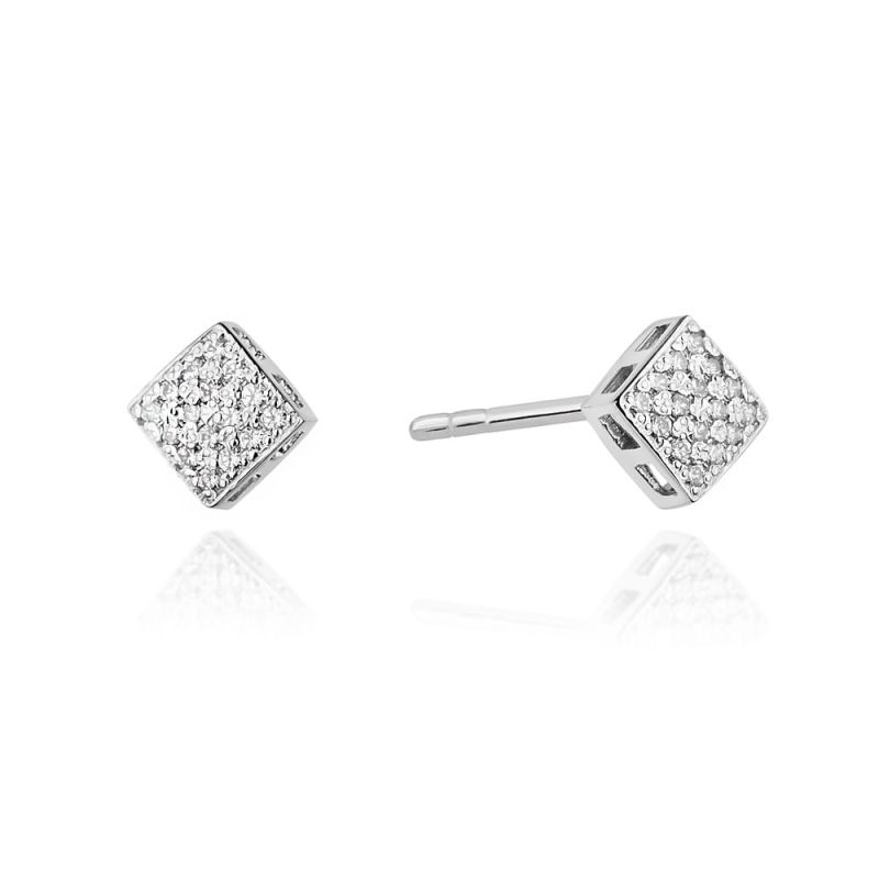 CK013 náušnice s diamantmi, biele zlato Au 585/1000 2