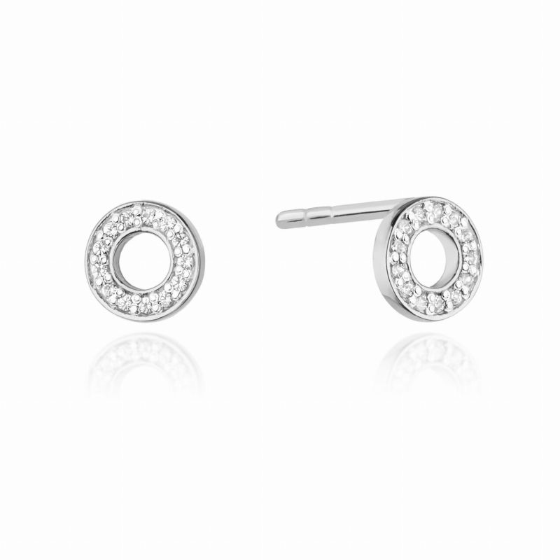 CK014 náušnice s diamantmi, biele zlato Au 585/1000 2
