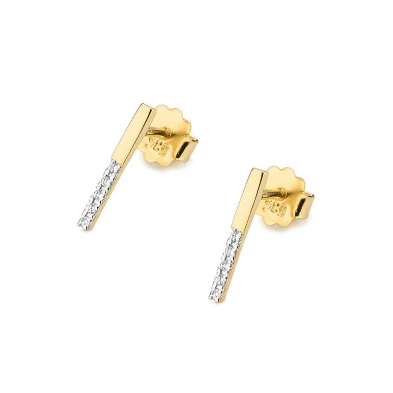 CK029 náušnice s diamantmi, žlté zlato Au 585/1000 2