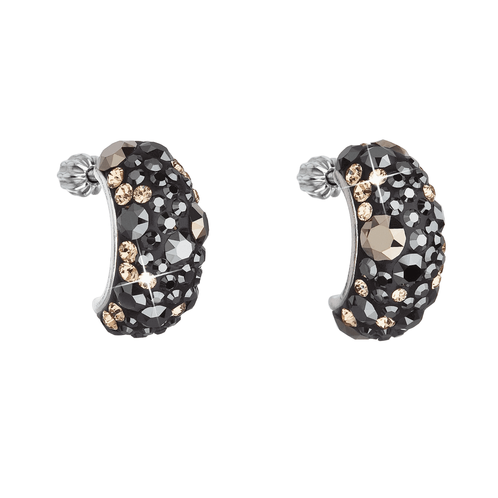 Strieborné náušnice polkruh s krištáľmi Swarovski Colorado 31164.4 2