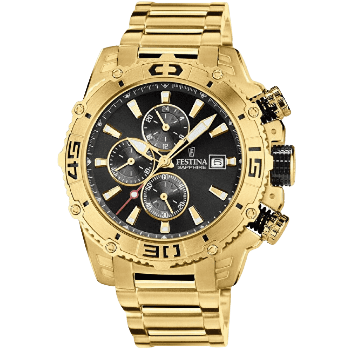 Športové zlaté pánske náramkové hodinky FESTINA 20492/4 PRESTIGE 2