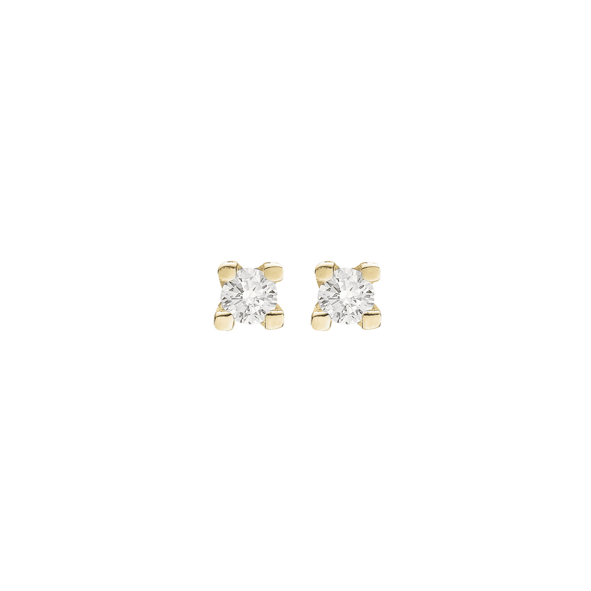 Pozlátené Strieborné náušnice Christina Labgrown diamond 0,03ct 2