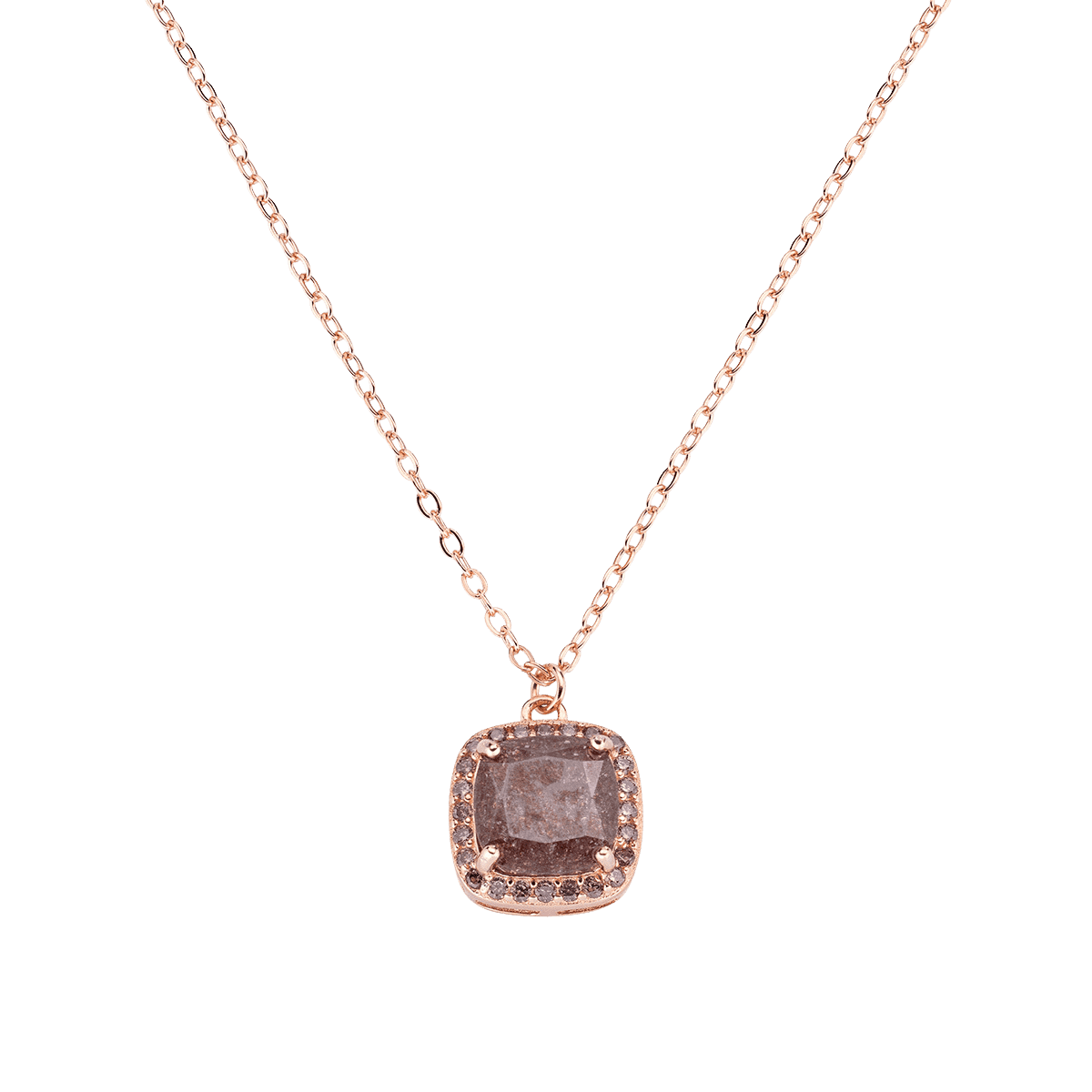 Ružovozlatý strieborný náhrdelník AMEN Creek Stone 2