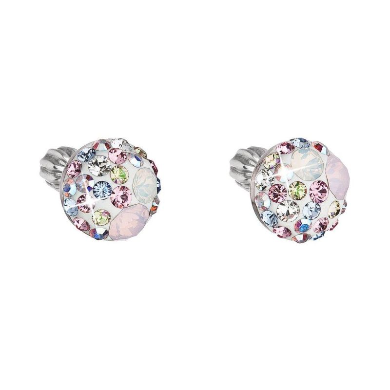 Strieborné náušnice kôstky s kryštálmi Swarovski 31336.3 magic rose 2