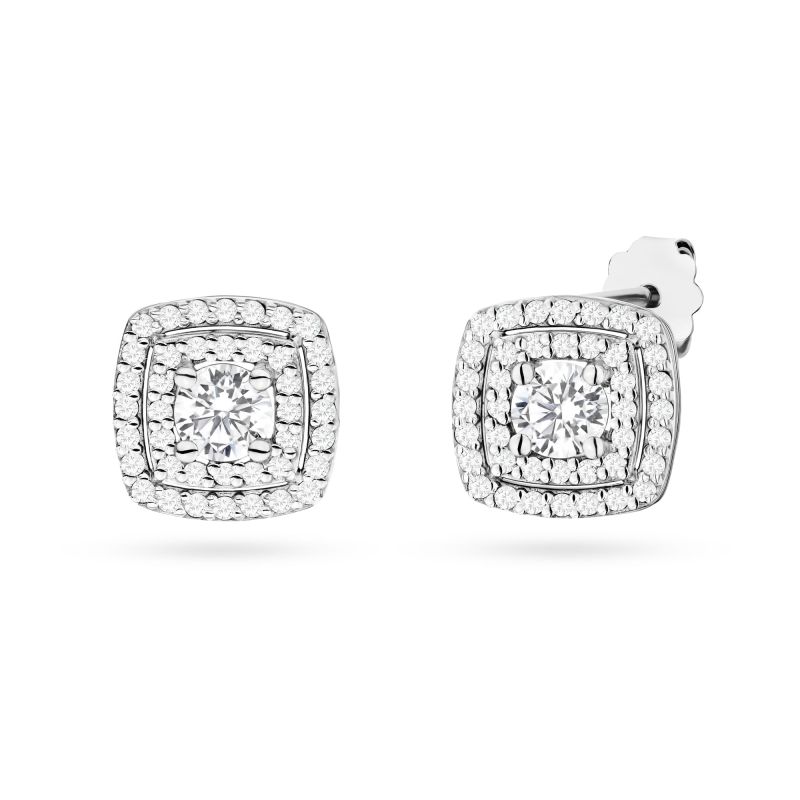 K0506 náušnice s laboratórnymi diamantmi biele zlato Au 585/1000 2