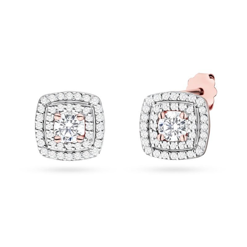 K0506 náušnice s laboratórnymi diamantmi ružové zlato Au 585/1000 2