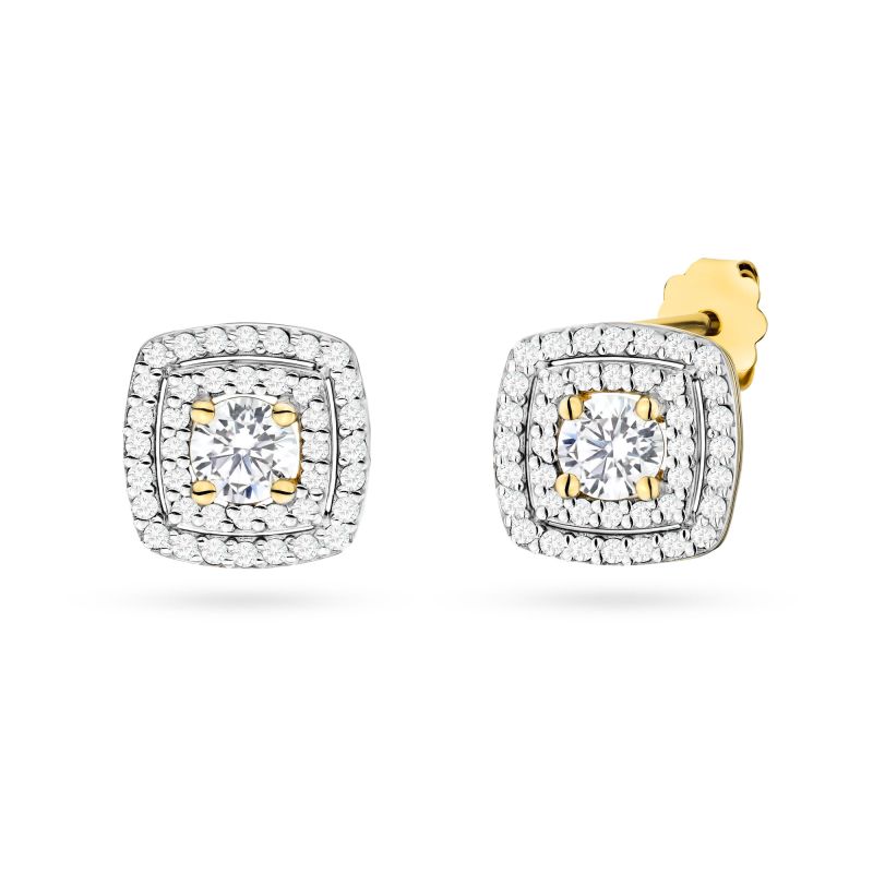 K0506 náušnice s laboratórnymi diamantmi, žlté zlato Au 585/1000 2