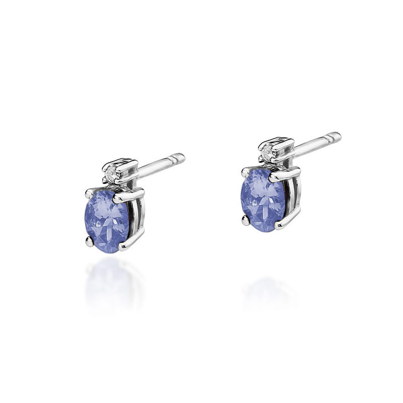 KO001 Tanzanite náušnice 2 x 0,40ct biele zlato Au 585/1000 2