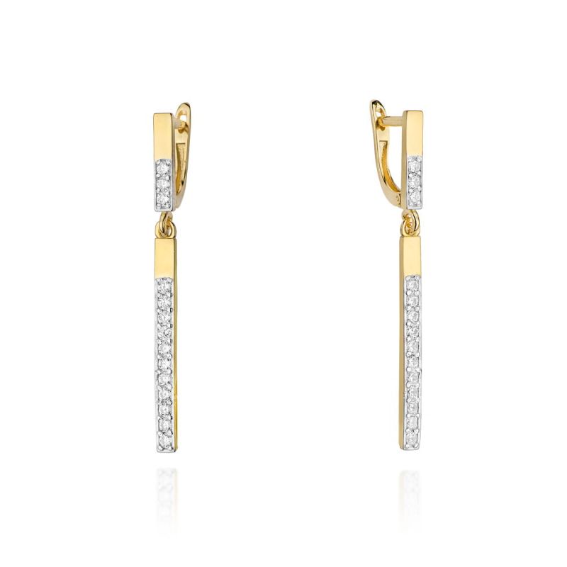 KO027 náušnice s diamantmi, žlté zlato Au 585/1000 2