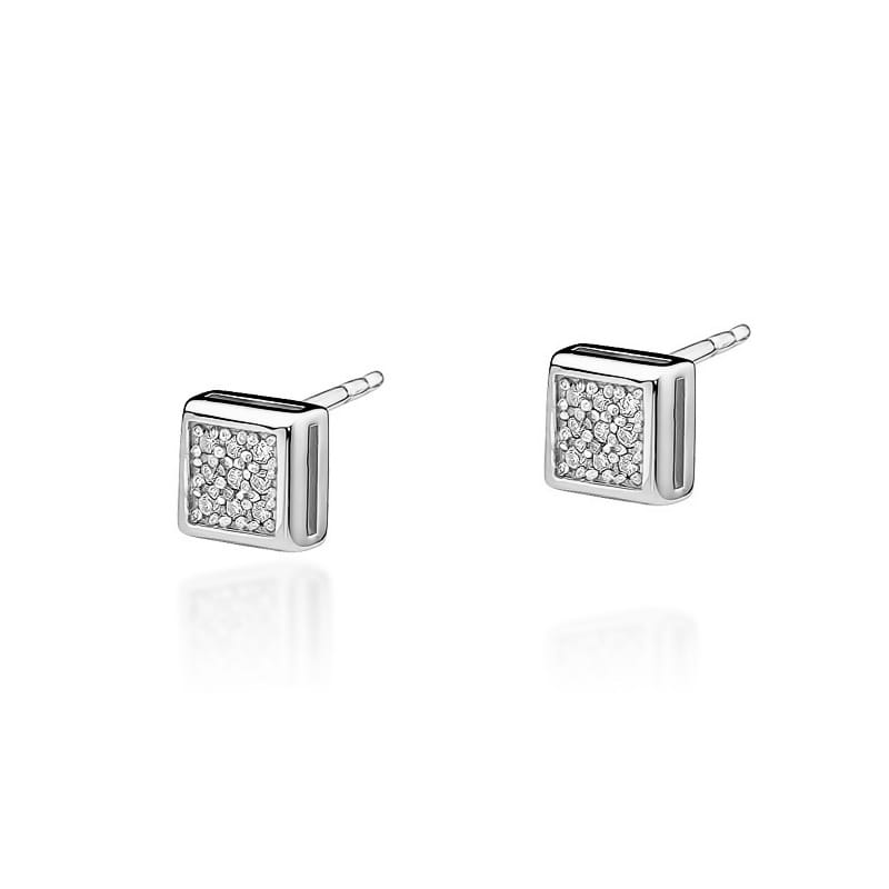 KO036 náušnice s diamantmi, biele zlato Au 585/1000 2