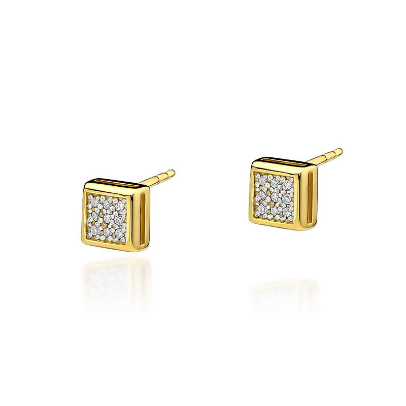 KO036 náušnice s diamantmi, žlté zlato Au 585/1000 2