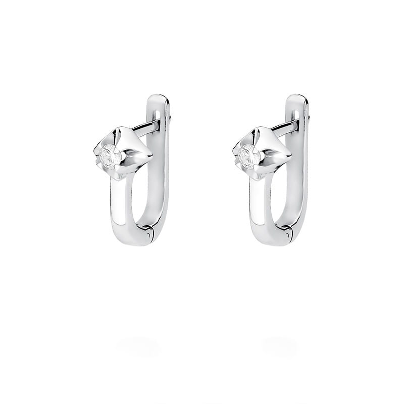 KO155 Diamantové náušnice 2 x 0,09ct biele zlato Au 585/1000 2