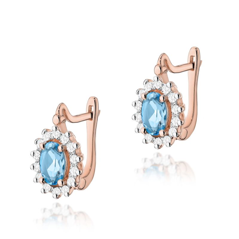 KO182 Topaz náušnice 2 x 0,50ct ružové zlato Au 585/1000 2
