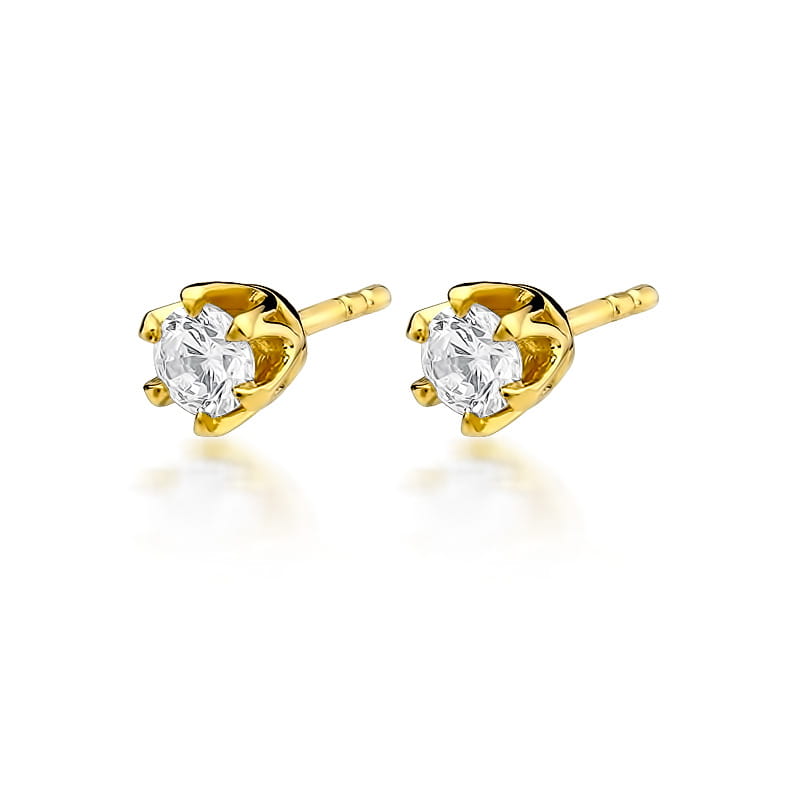 KO220 Diamantové náušnice 2 x 0,30ct žlté zlato Au 585/1000 2