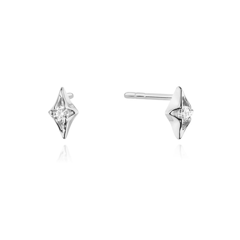 KO436 Diamantové náušnice 2 x 0,04ct biele zlato Au 585/1000 2