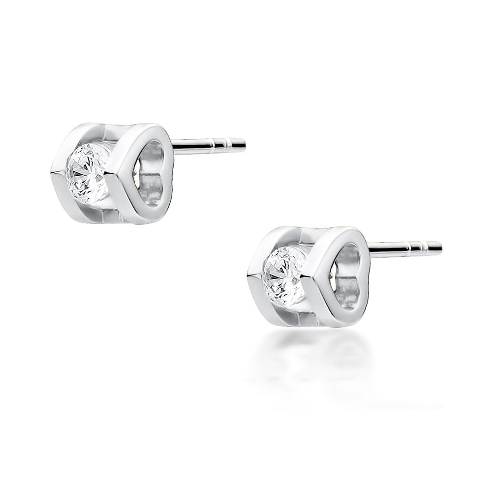 KO444 Diamantové náušnice 2 x 0,09ct biele zlato Au 585/1000 2