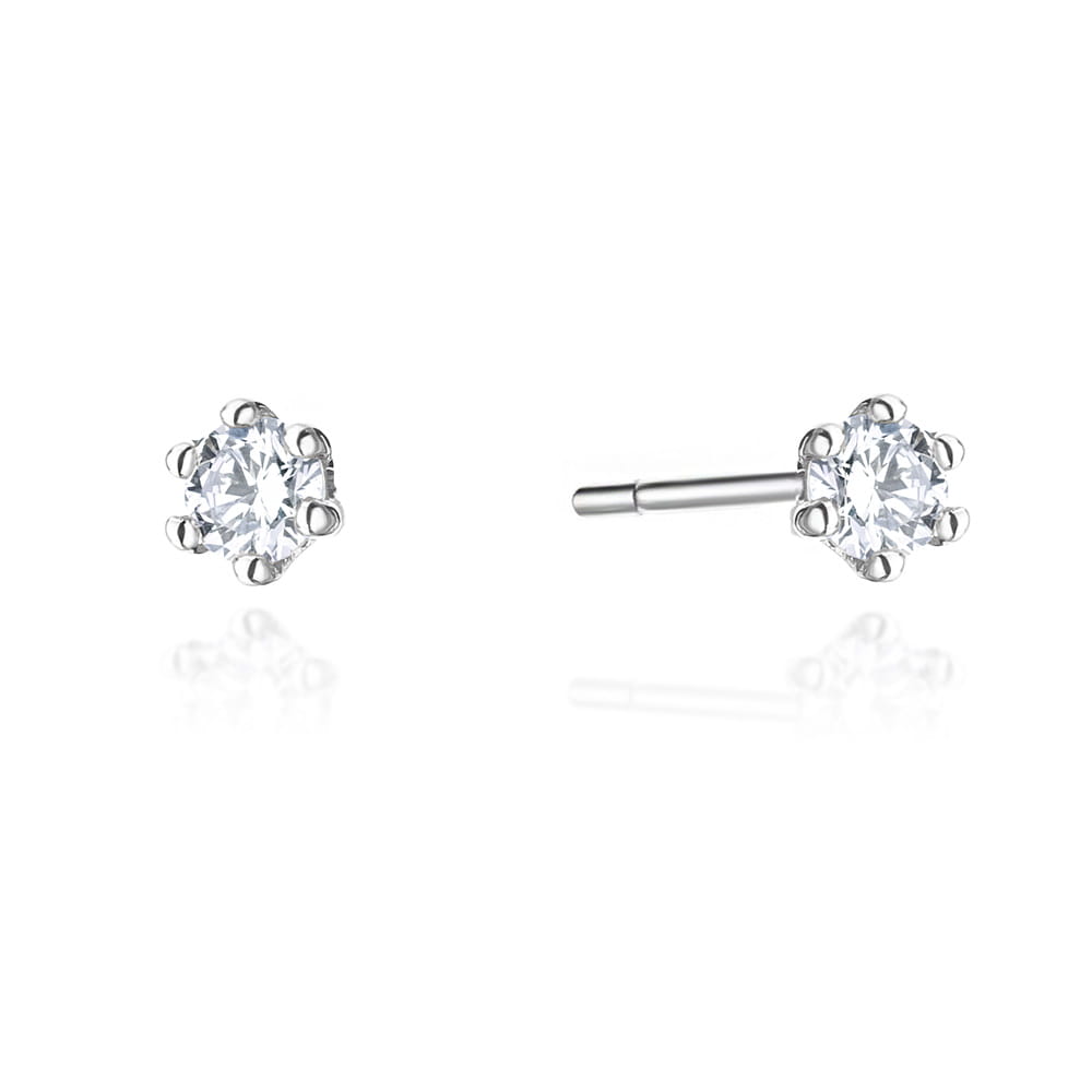 KO501 Diamantové náušnice 2 x 0,04ct biele zlato Au 585/1000 2