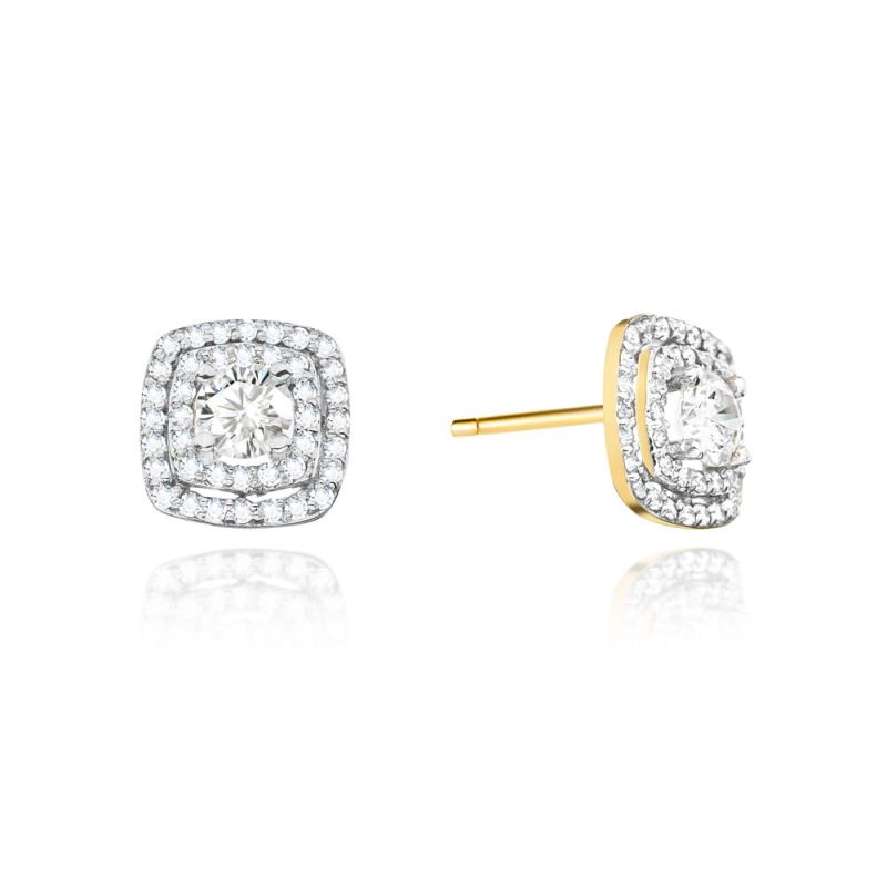 KO506 náušnice s diamantmi, žlté zlato Au 585/1000 2