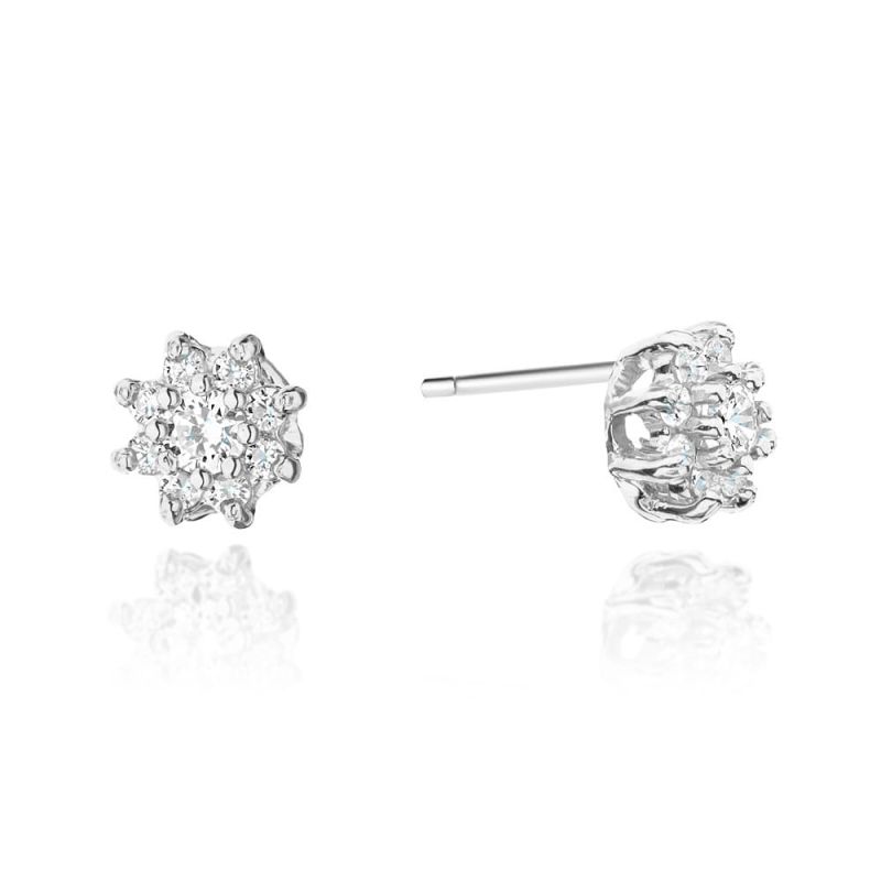 KO508 Diamantové náušnice 2 x 0,10ct biele zlato Au 585/1000 2
