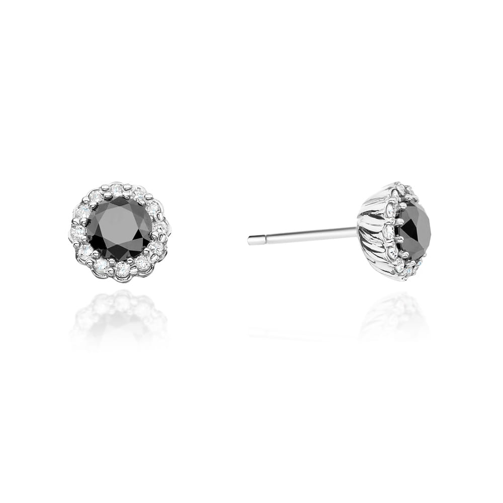 KO510 náušnice Black Diamond 2 x 0,50ct biele zlato Au 585/1000 2