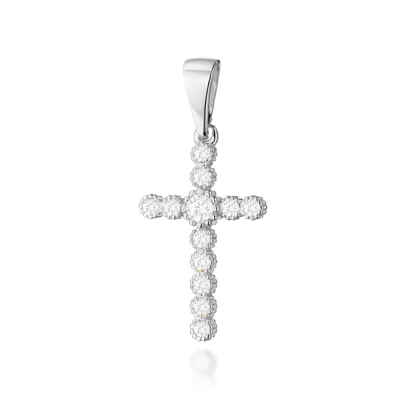 Kríž K008 Diamant 0,10ct biele zlato Au 585/1000 2