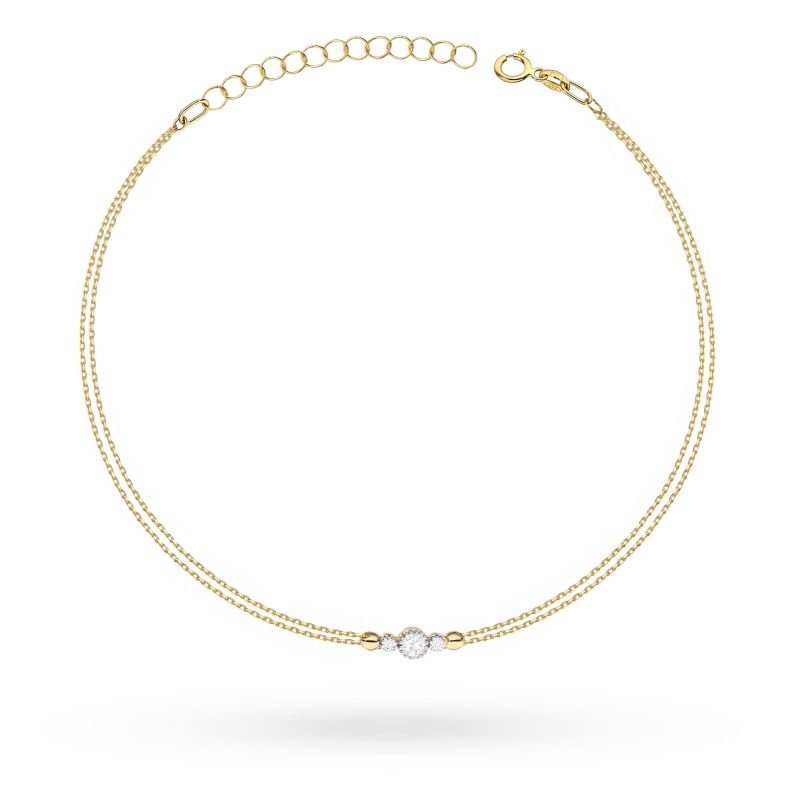 Náramok B003 Diamant 0,10ct žlté zlato Au 585/1000 2