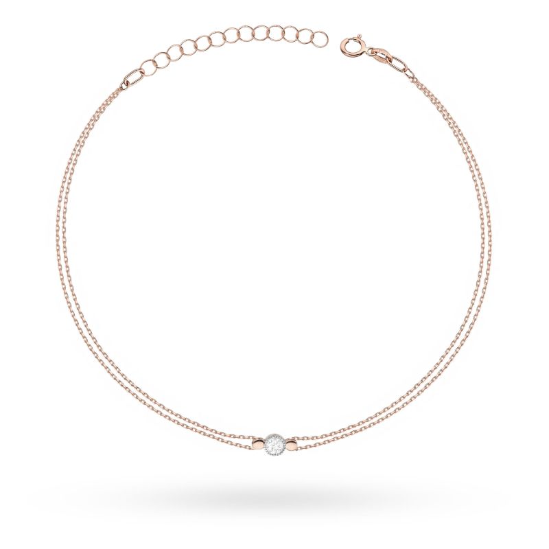 Náramok B004 Diamant 0,10ct ružové zlato Au 585/1000 2