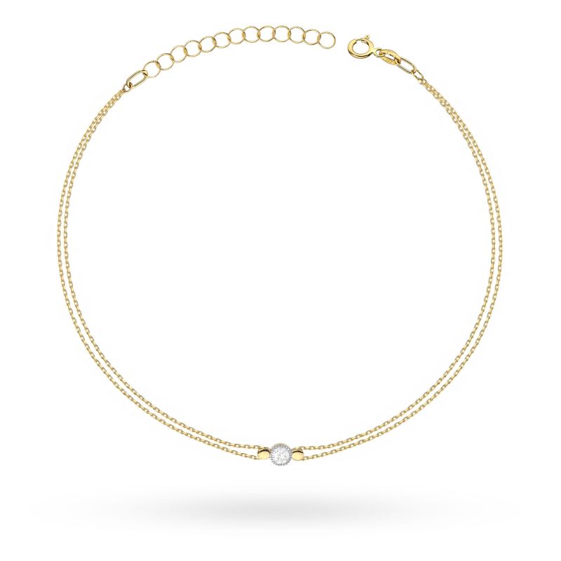 Náramok B004 Diamant 0,10ct žlté zlato Au 585/1000 2