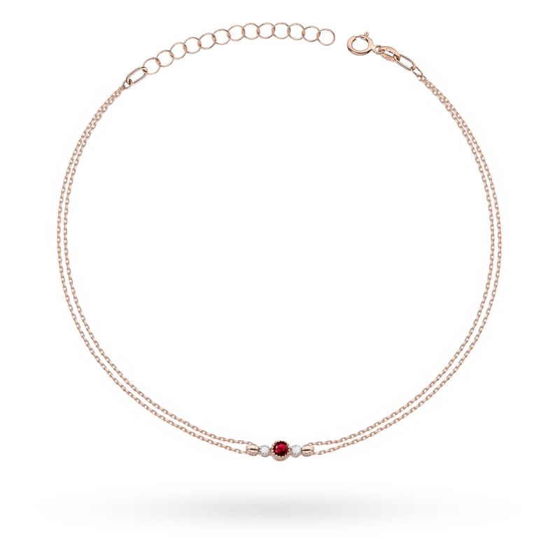 Náramok B005 Ruby 0,15ct ružové zlato Au 585/1000 2