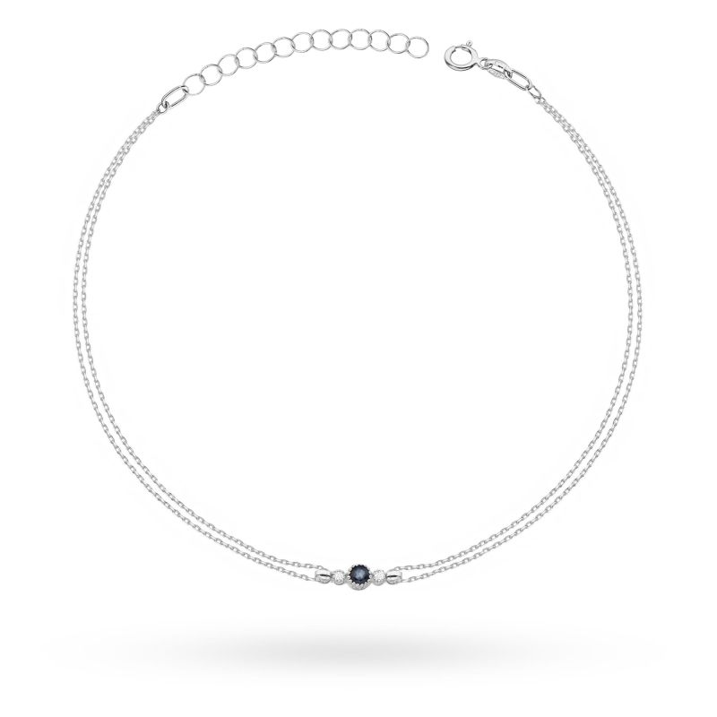 Náramok B005 Zafír 0,15ct biele zlato Au 585/1000 2