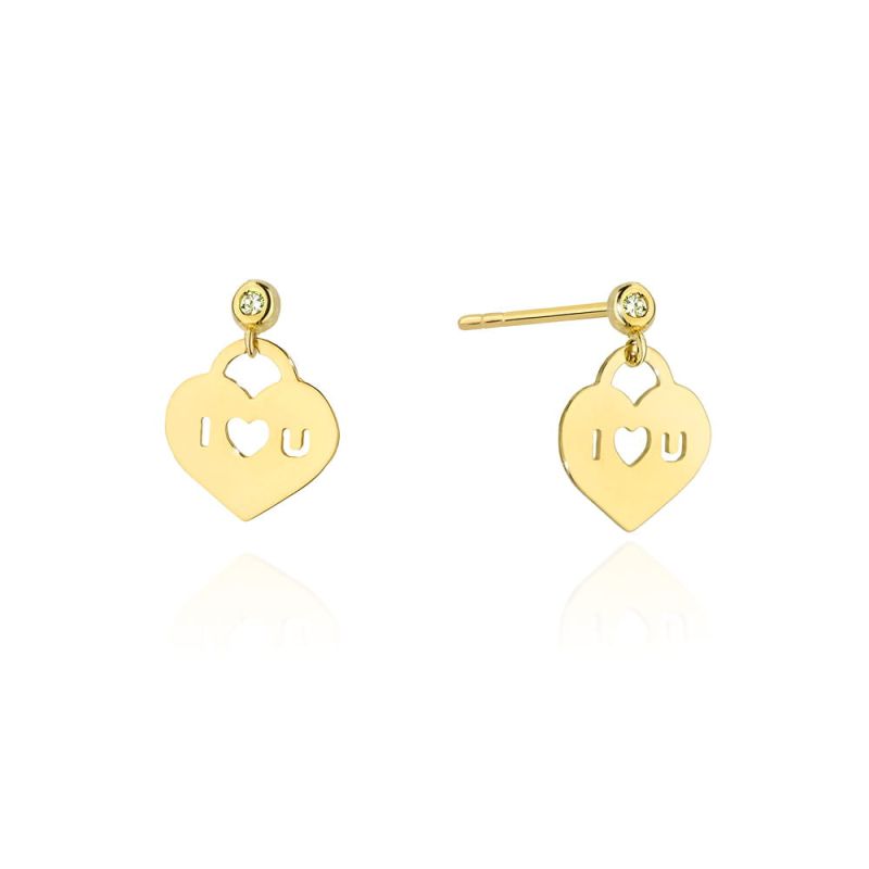 Náušnice CK011 Diamant 2 x 0,0145ct žlté zlato Au 585/1000 2