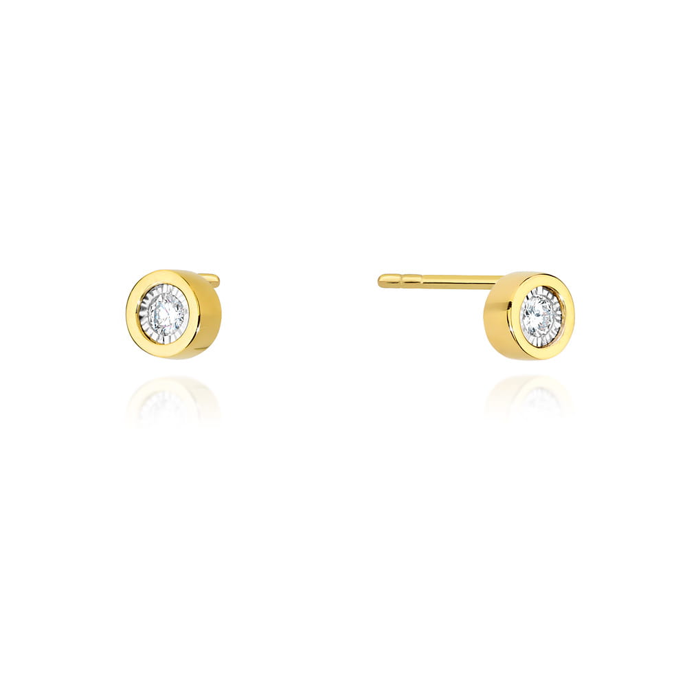 Náušnice CK016 Diamond 2 x 0,08ct žlté zlato Au 585/1000 2